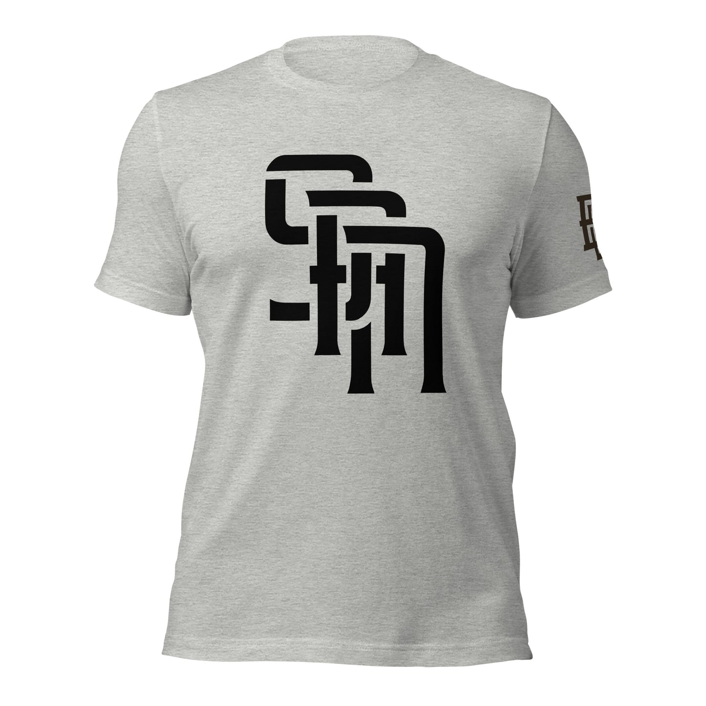 "SAN" Unisex Staple T-Shirt | E Luna Brand ELEMENT | 3 Black Logos: Front, Left Sleeve & Back