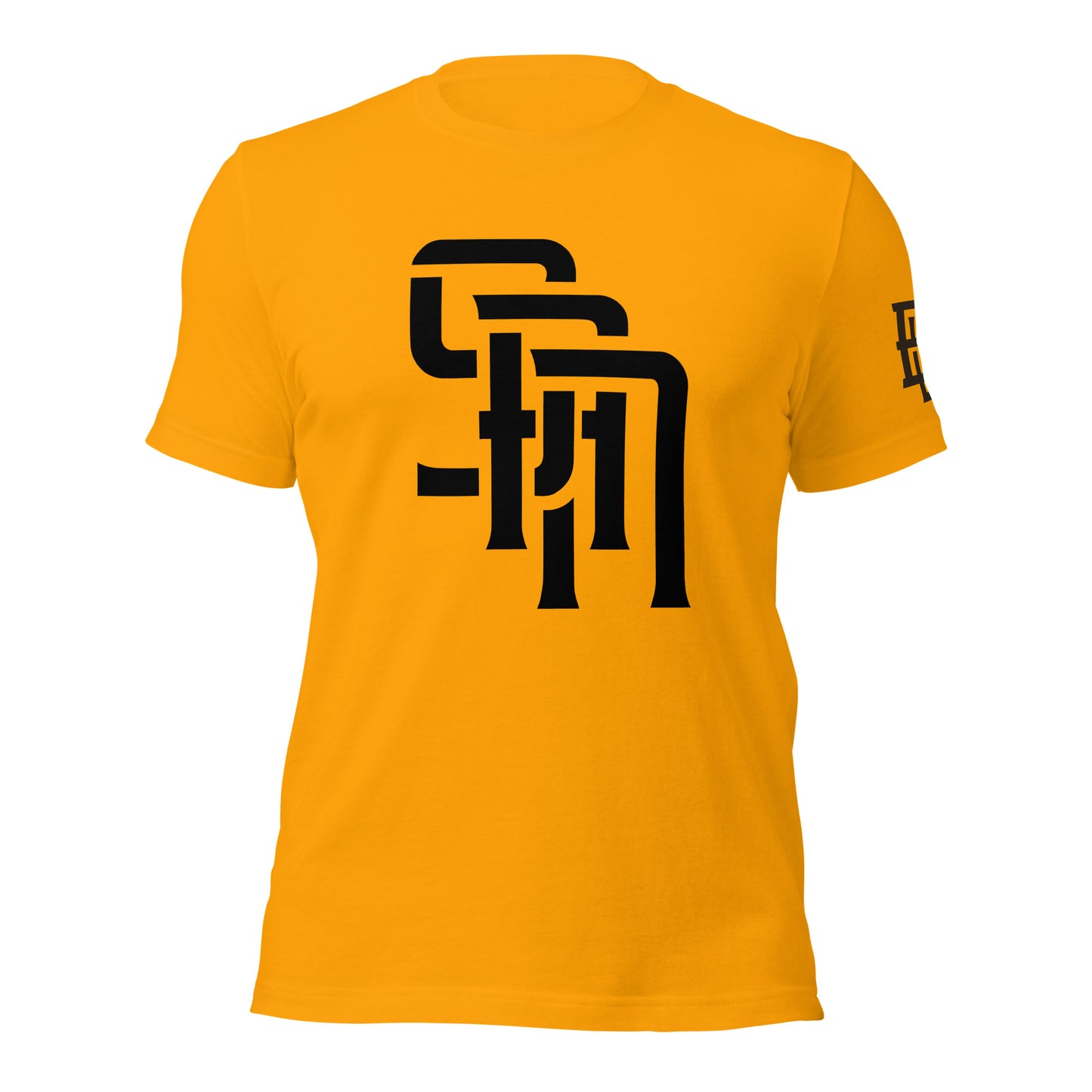 "SAN" Unisex Staple T-Shirt | E Luna Brand ELEMENT | 3 Black Logos: Front, Left Sleeve & Back