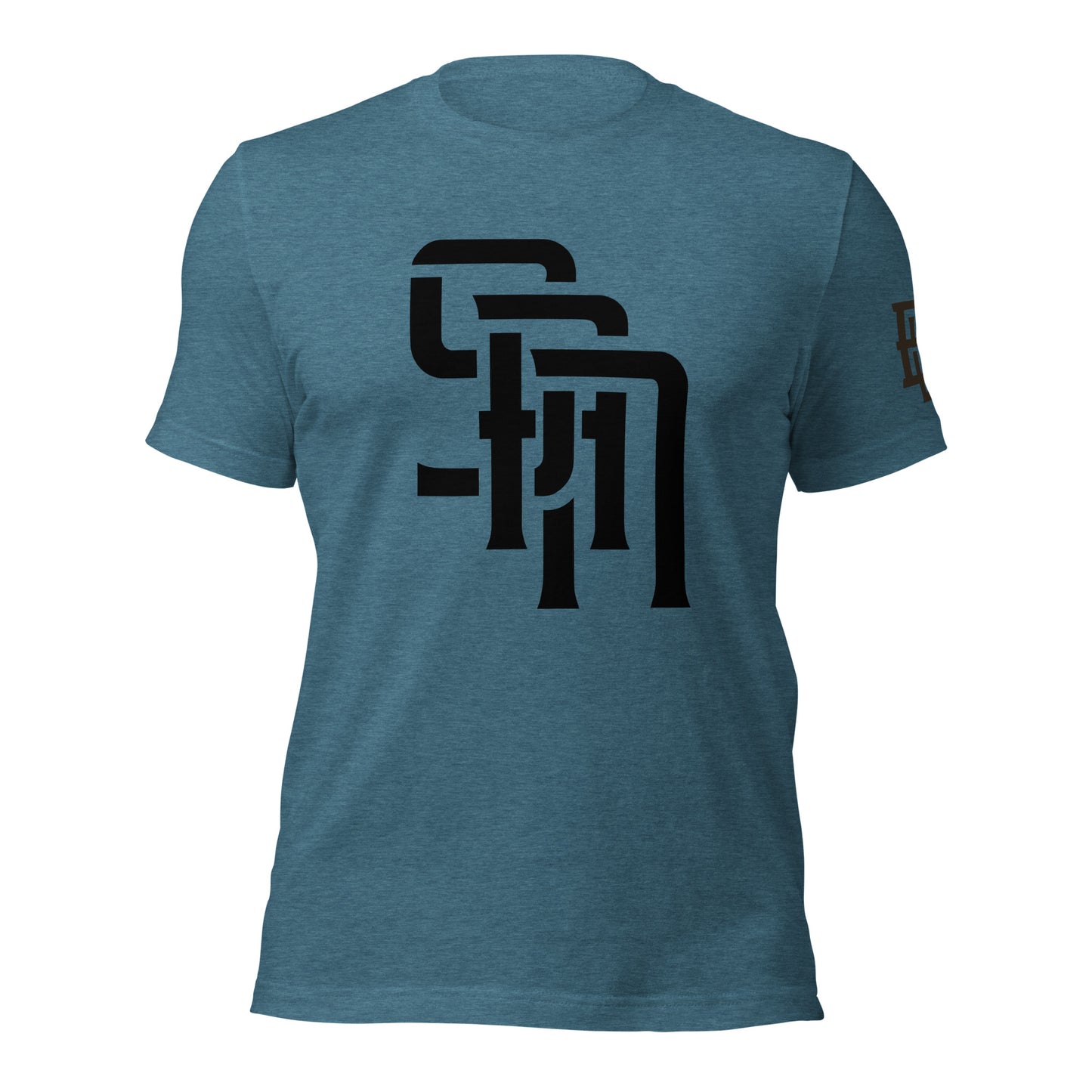 "SAN" Unisex Staple T-Shirt | E Luna Brand ELEMENT | 3 Black Logos: Front, Left Sleeve & Back