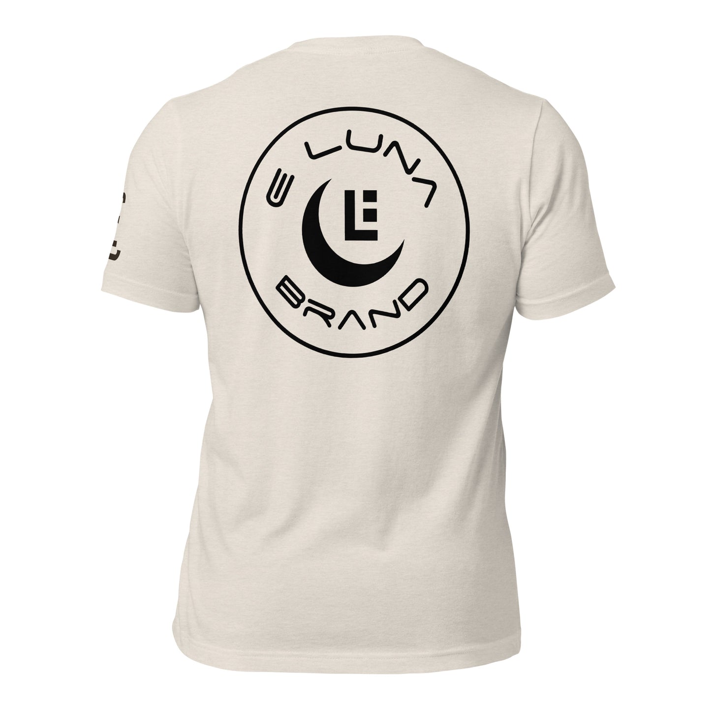 "SAN" Unisex Staple T-Shirt | E Luna Brand ELEMENT | 3 Black Logos: Front, Left Sleeve & Back