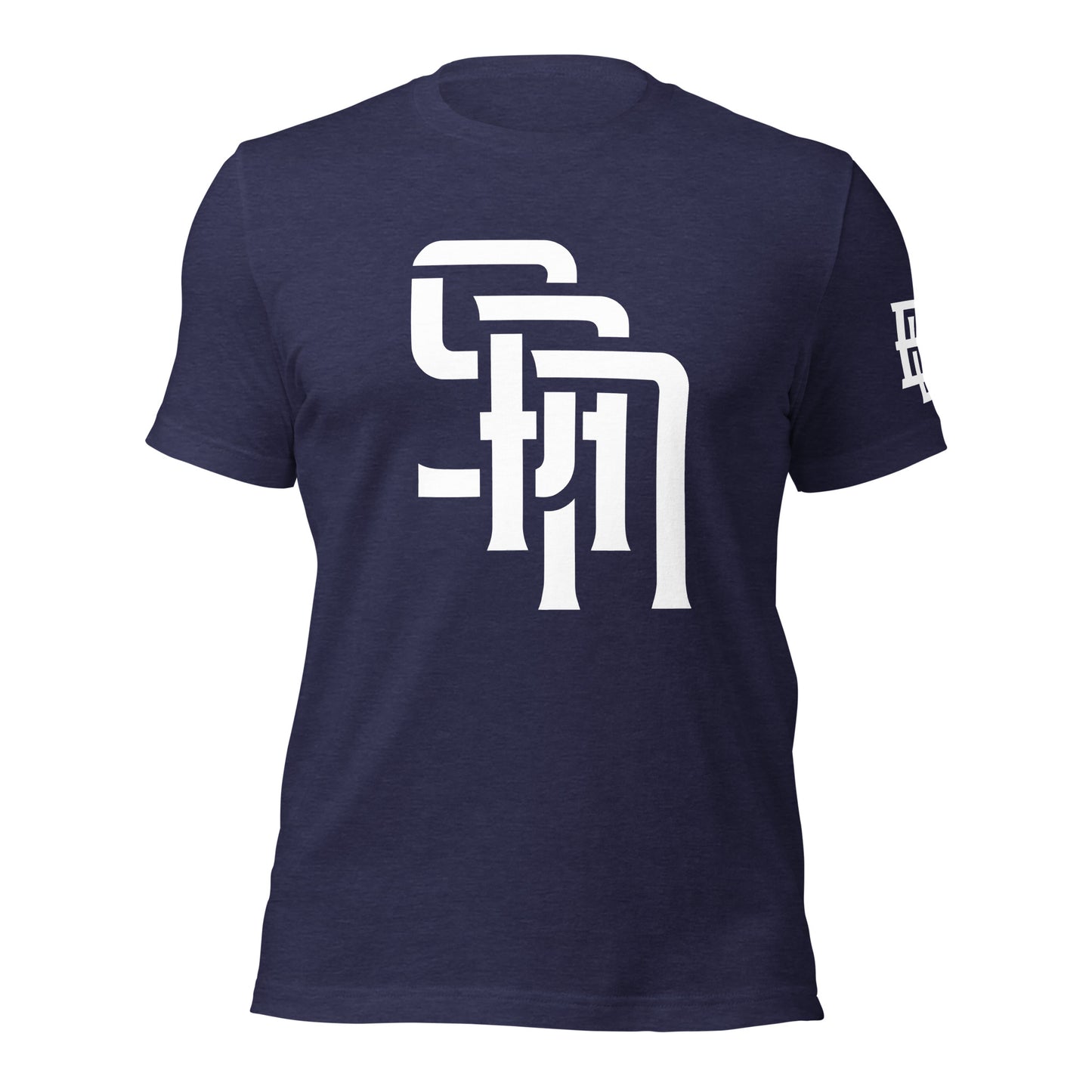 "SAN" Unisex Staple T-Shirt | E Luna Brand ELEMENT | 3 White Logos: Front, Left Sleeve & Back