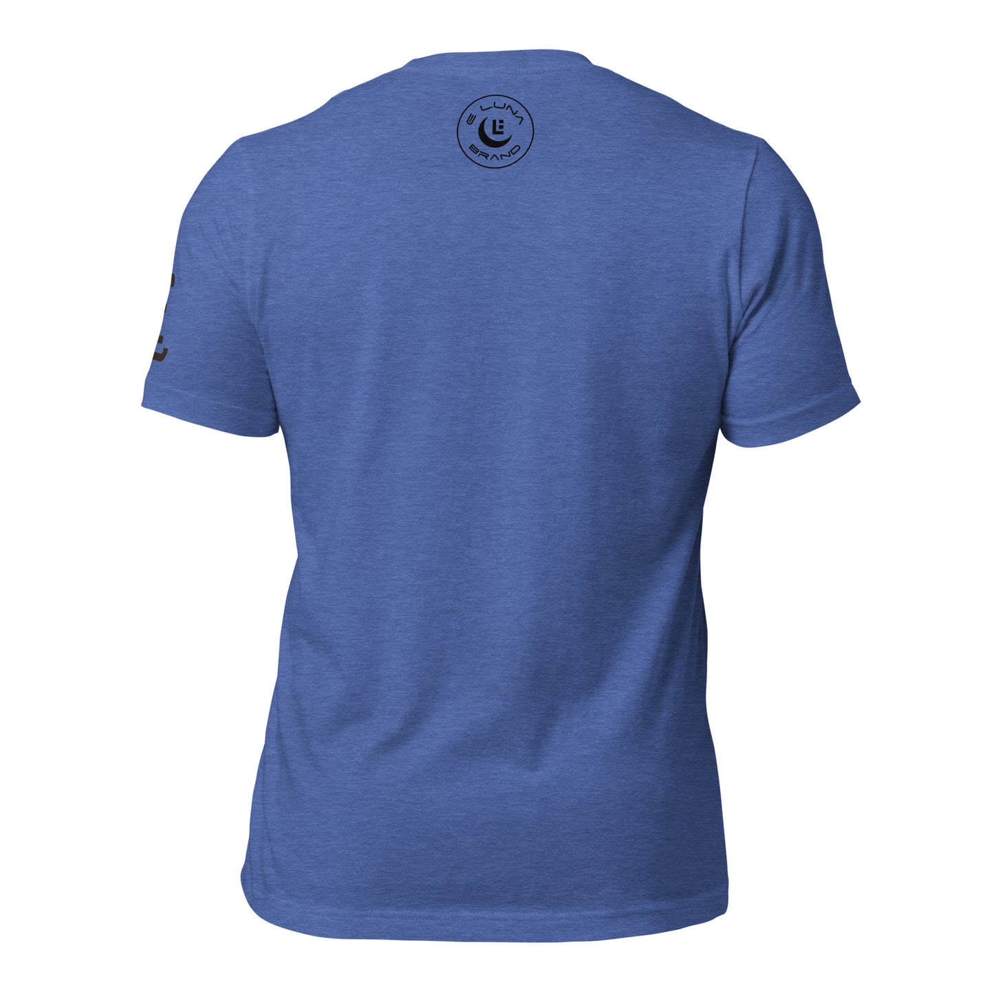 "LOS" Unisex Staple T-Shirt | Bella + Canvas 3001 | E Luna Brand ESSENCE Tricrest 3 Black Logos: Front Center (Large), Left Arm & Outside Back Label