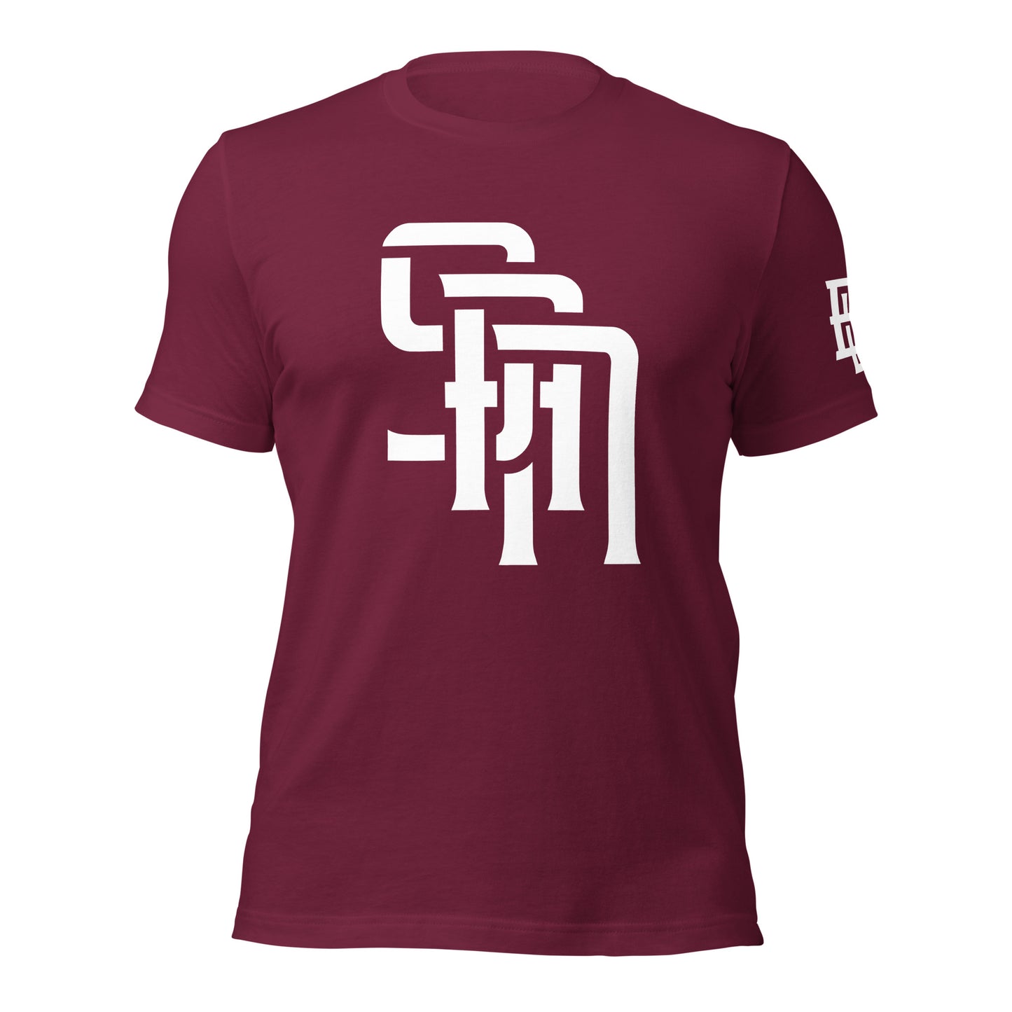 "SAN" Unisex Staple T-Shirt | E Luna Brand ELEMENT | 3 White Logos: Front, Left Sleeve & Back