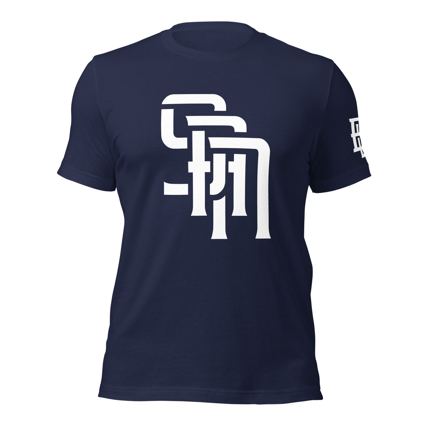 "SAN" Unisex Staple T-Shirt | E Luna Brand ELEMENT | 3 White Logos: Front, Left Sleeve & Back