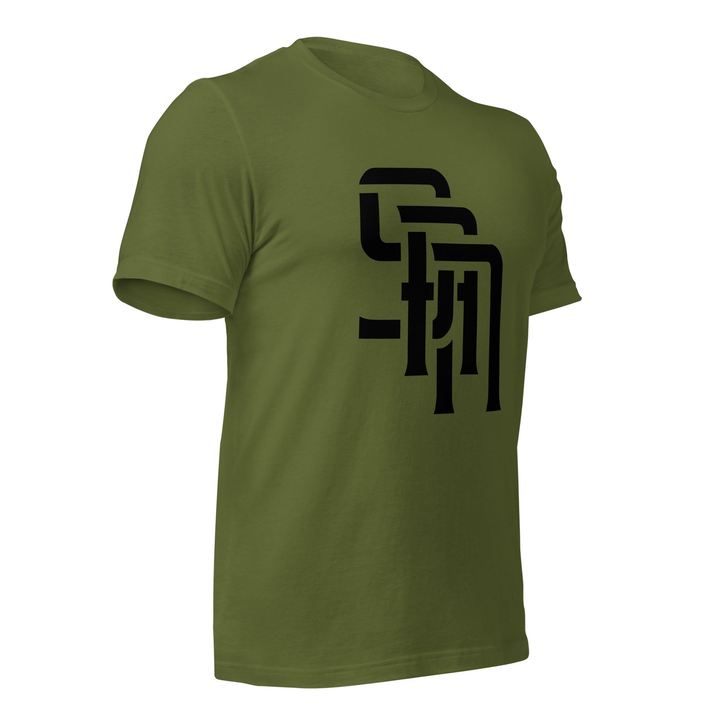 "SAN" Unisex Staple T-Shirt | E Luna Brand ELEMENT | 3 Black Logos: Front, Left Sleeve & Back