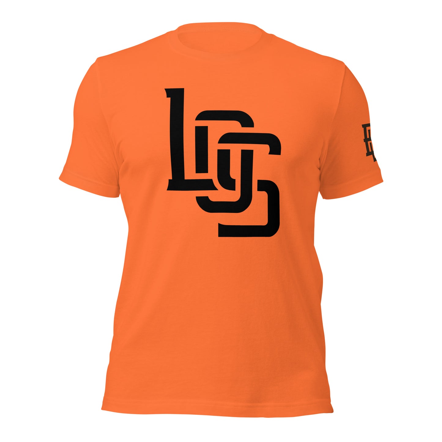 "LOS" Unisex Staple T-Shirt | Bella + Canvas 3001 | E Luna Brand ESSENCE Tricrest 3 Black Logos: Front Center (Large), Left Arm & Outside Back Label