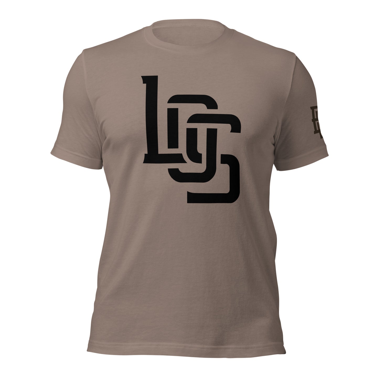 "LOS" Unisex Staple T-Shirt | Bella + Canvas 3001 | E Luna Brand ESSENCE Tricrest 3 Black Logos: Front Center (Large), Left Arm & Outside Back Label