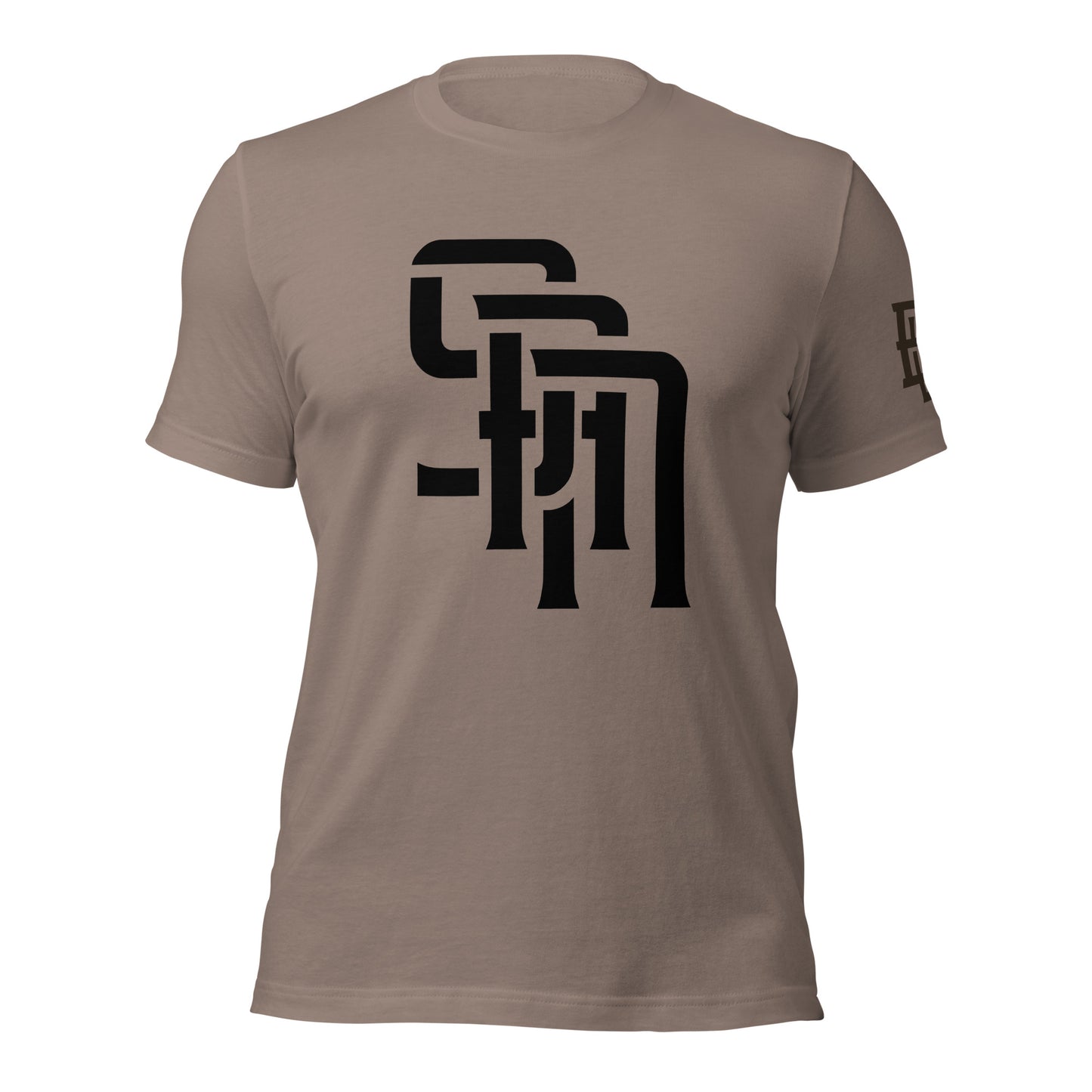 "SAN" Unisex Staple T-Shirt | E Luna Brand ELEMENT | 3 Black Logos: Front, Left Sleeve & Back