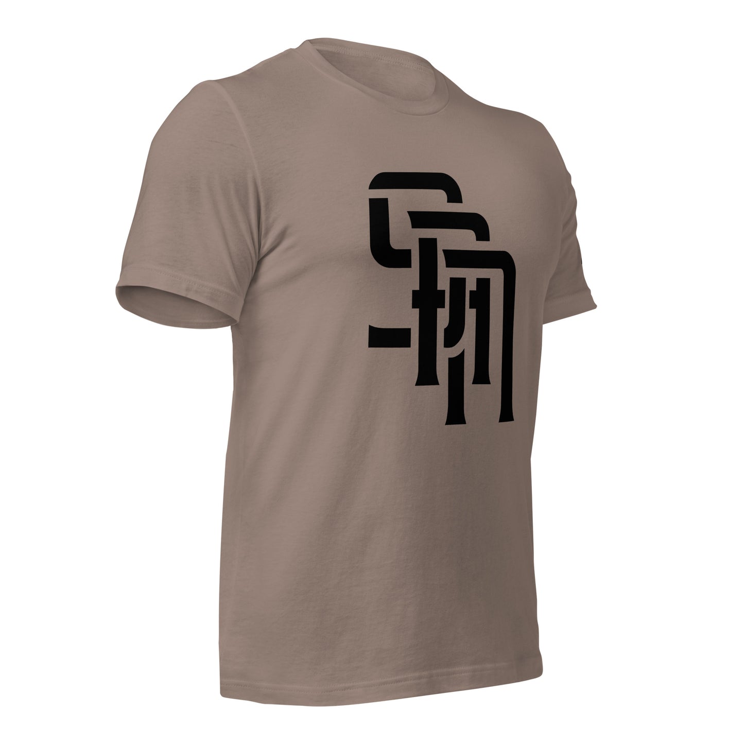 "SAN" Unisex Staple T-Shirt | E Luna Brand ELEMENT | 3 Black Logos: Front, Left Sleeve & Back