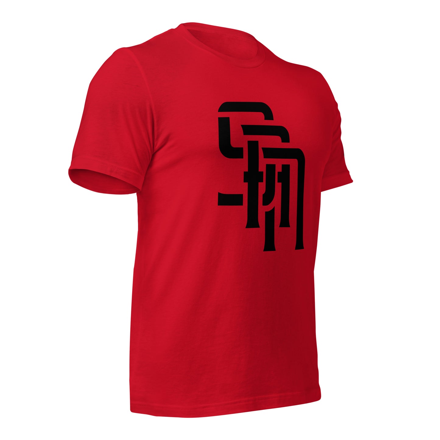 "SAN" Unisex Staple T-Shirt | E Luna Brand ELEMENT | 3 Black Logos: Front, Left Sleeve & Back