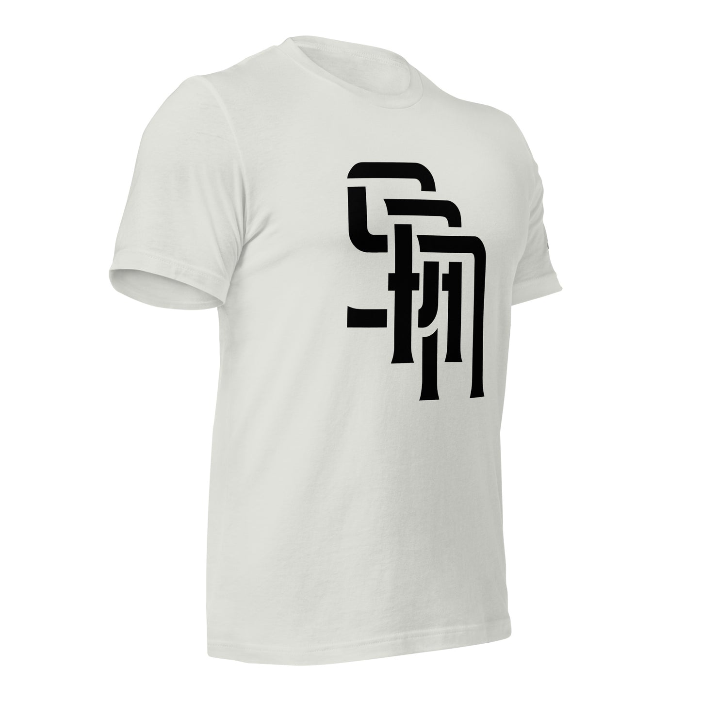 "SAN" Unisex Staple T-Shirt | E Luna Brand ELEMENT | 3 Black Logos: Front, Left Sleeve & Back