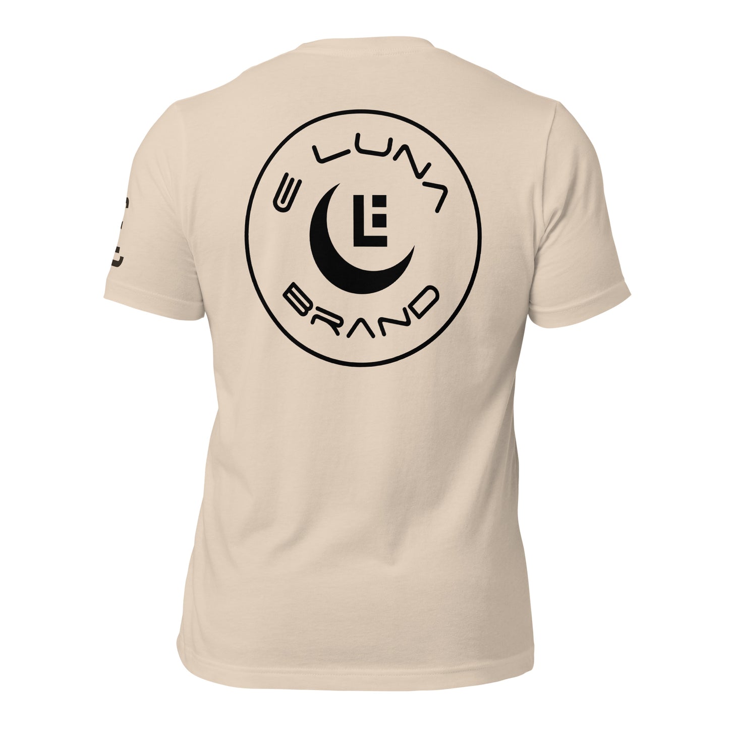 "SAN" Unisex Staple T-Shirt | E Luna Brand ELEMENT | 3 Black Logos: Front, Left Sleeve & Back