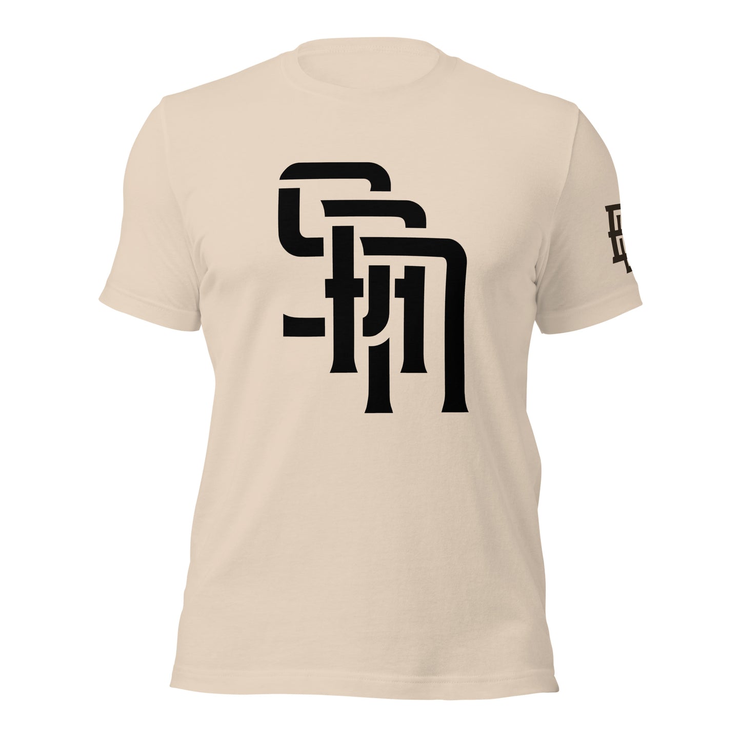 "SAN" Unisex Staple T-Shirt | E Luna Brand ELEMENT | 3 Black Logos: Front, Left Sleeve & Back