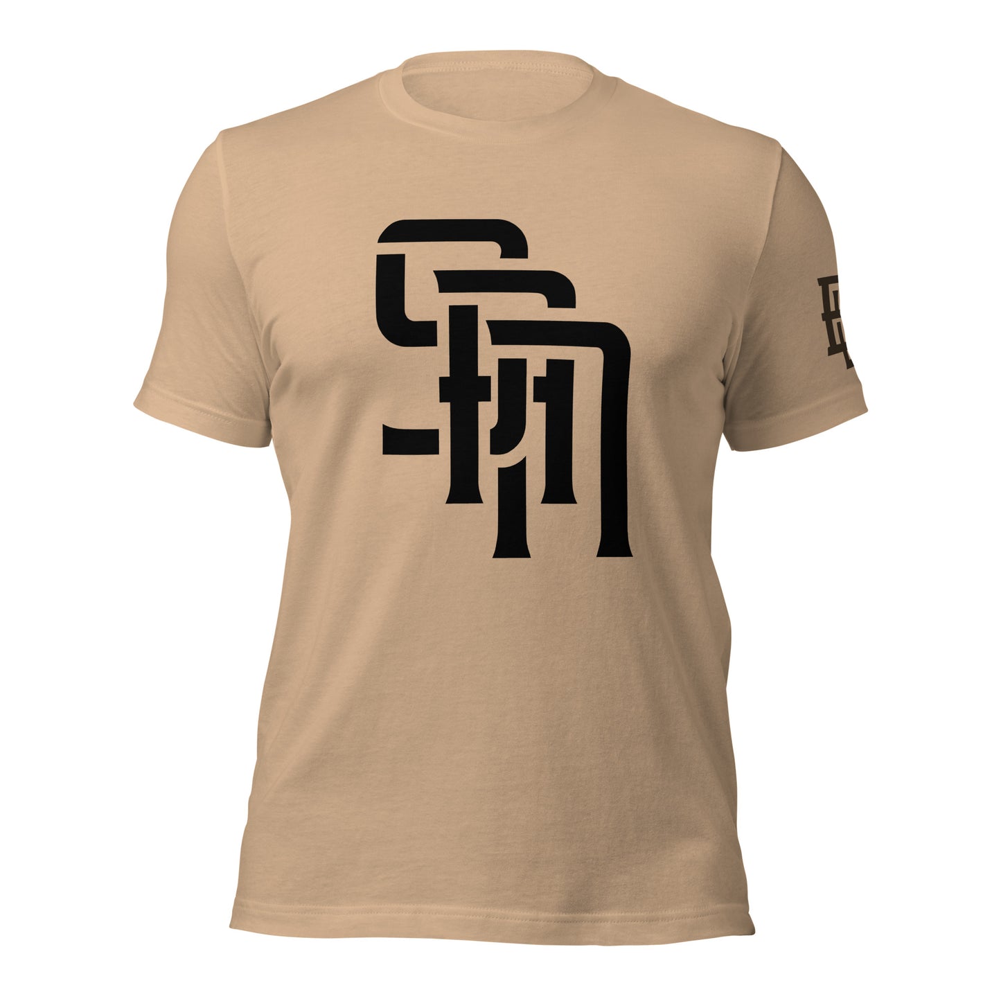 "SAN" Unisex Staple T-Shirt | E Luna Brand ELEMENT | 3 Black Logos: Front, Left Sleeve & Back