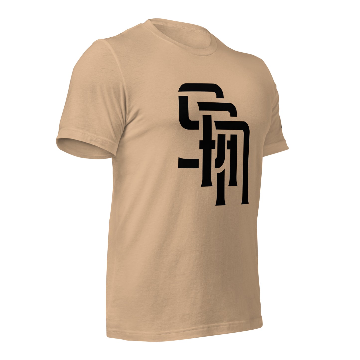 "SAN" Unisex Staple T-Shirt | E Luna Brand ELEMENT | 3 Black Logos: Front, Left Sleeve & Back