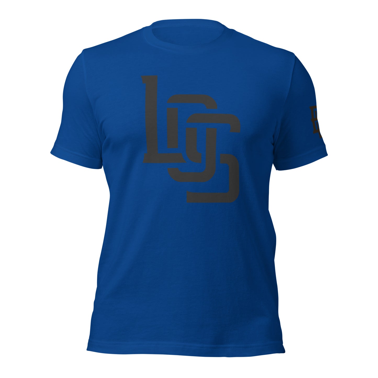"LOS" Unisex Staple T-Shirt | Bella + Canvas 3001 | E Luna Brand ESSENCE Tricrest 3 Black Logos: Front Center (Large), Left Arm & Outside Back Label