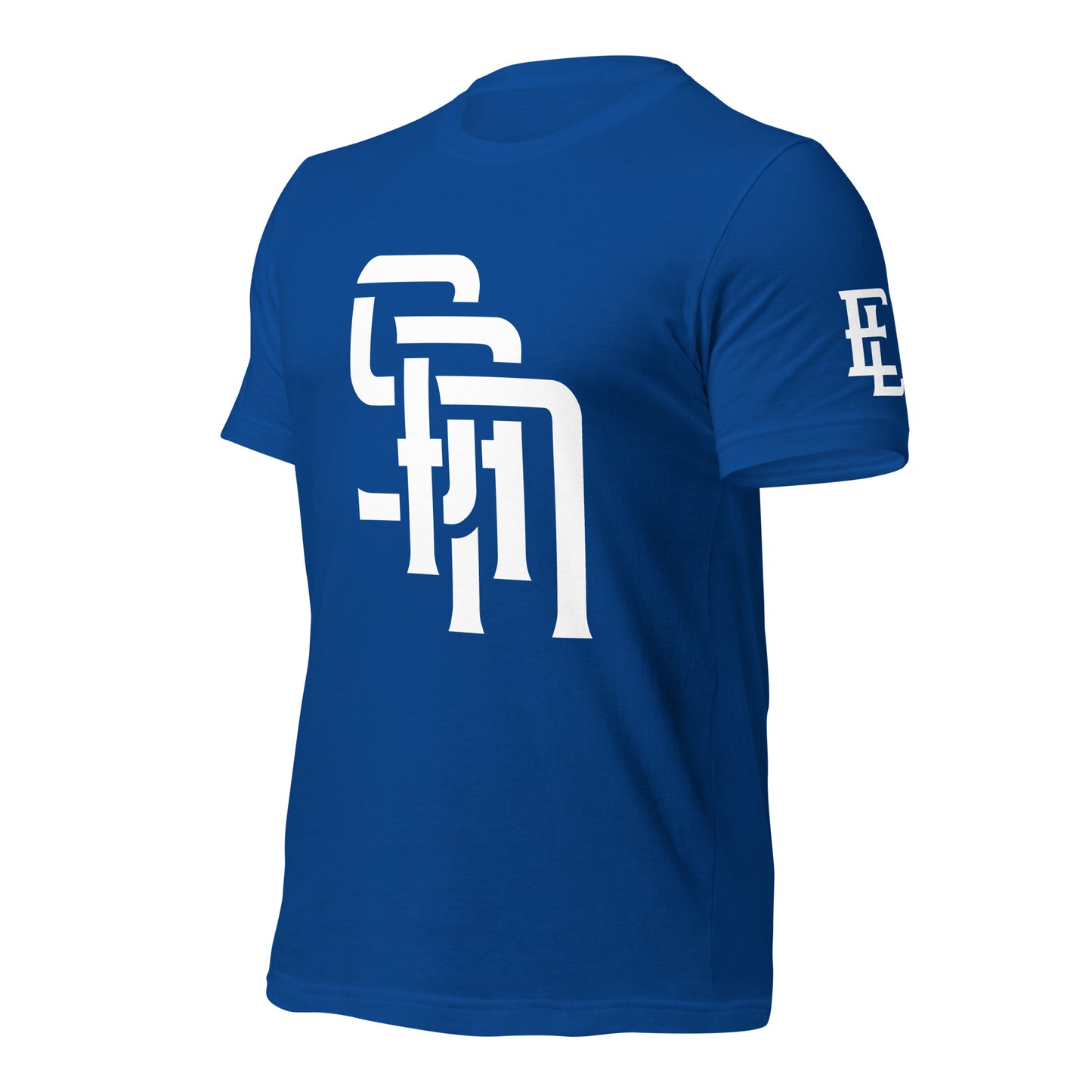 "SAN" Unisex Staple T-Shirt | E Luna Brand ELEMENT | 3 White Logos: Front, Left Sleeve & Back