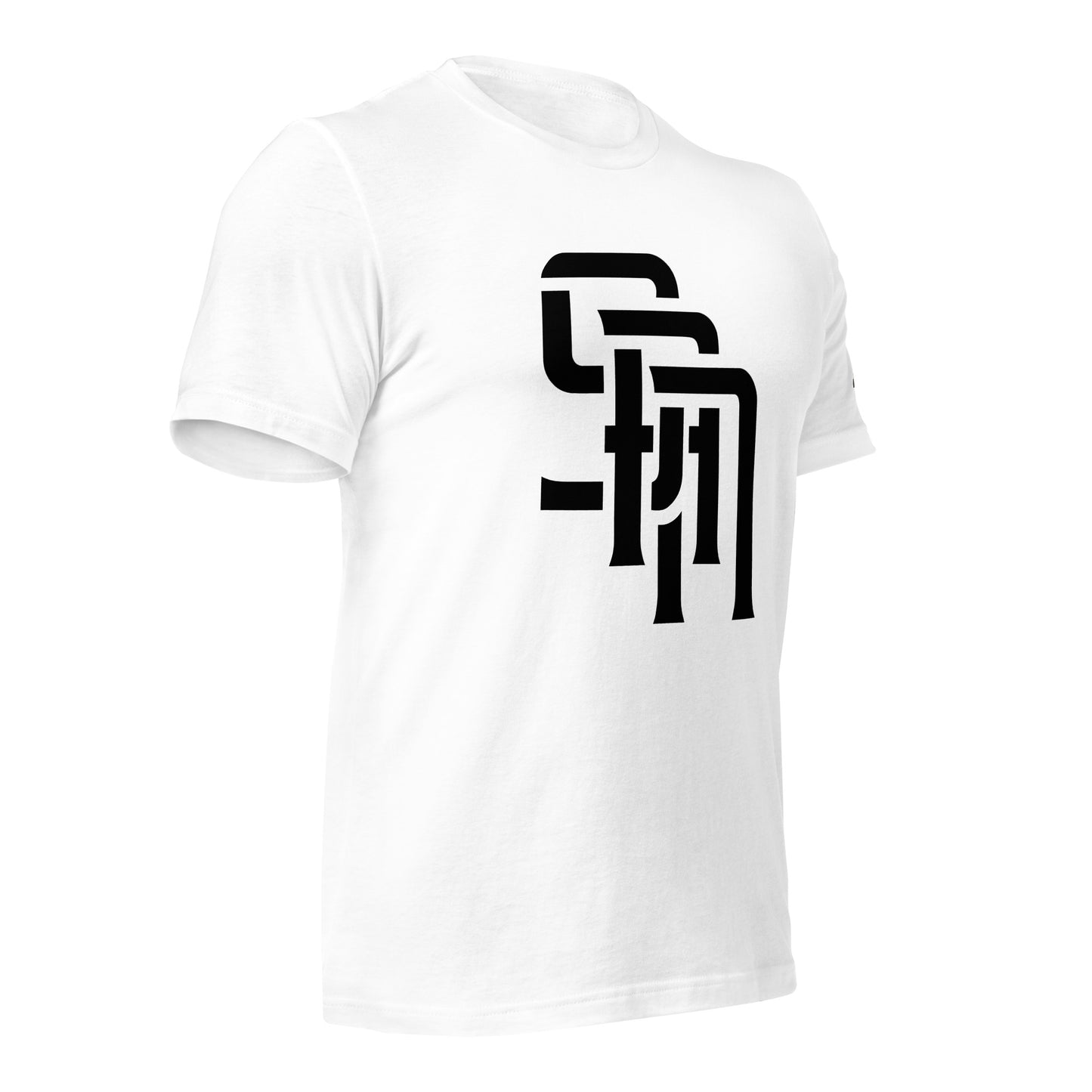 "SAN" Unisex Staple T-Shirt | E Luna Brand ELEMENT | 3 Black Logos: Front, Left Sleeve & Back