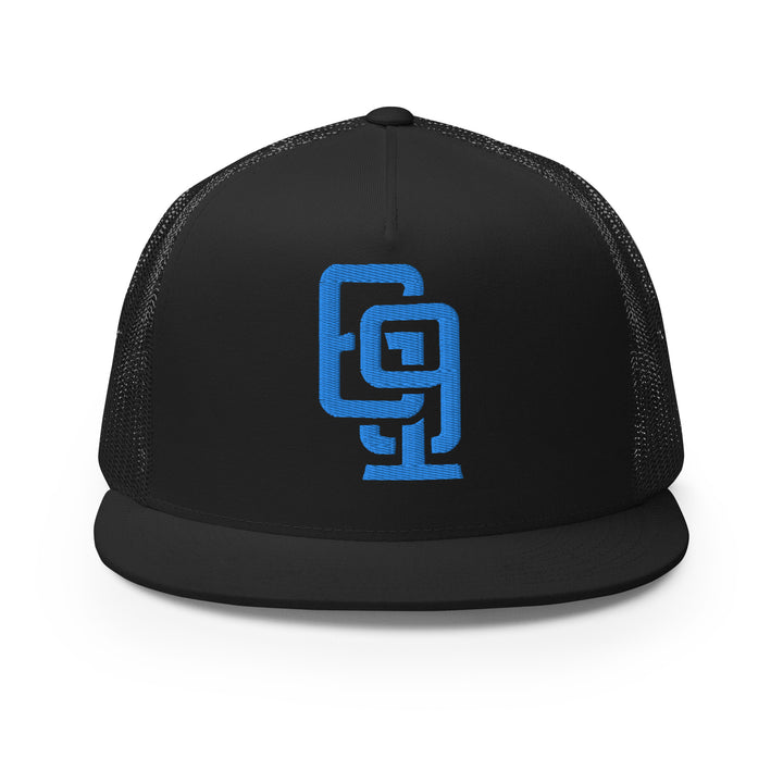 "619" Five Panel Trucker Cap | E Luna Brand CLASSIC | 1 Aqua/Teal Thread Logo | 3D Puff Edition