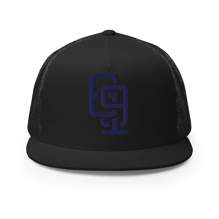 "619" Five Panel Trucker Cap | E Luna Brand CLASSIC | 1 Navy Thread Logo | 3D Puff Edition