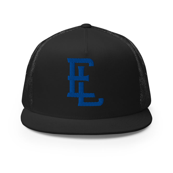 "EL" Five Panel Trucker Cap | E Luna Brand CLASSIC | 1 Royal Thread Logo