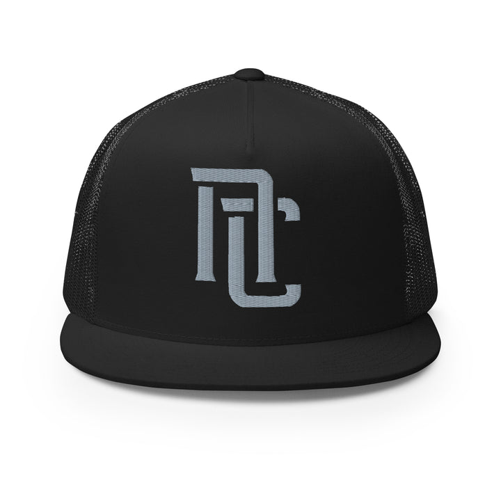 "NC" Five Panel Trucker Cap | E Luna Brand CLASSIC | 1 Grey Thread Logo | 3D Puff Edition