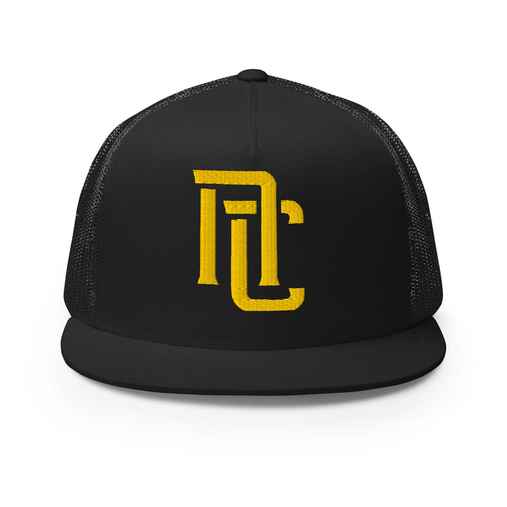 "NC" Five Panel Trucker Cap | E Luna Brand CLASSIC | 1 Gold Thread Logo | 3D Puff Edition
