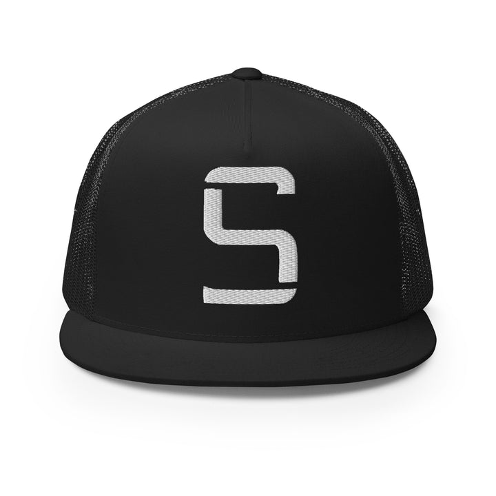 San Diego "S" CORE Five Panel Trucker Cap — front view