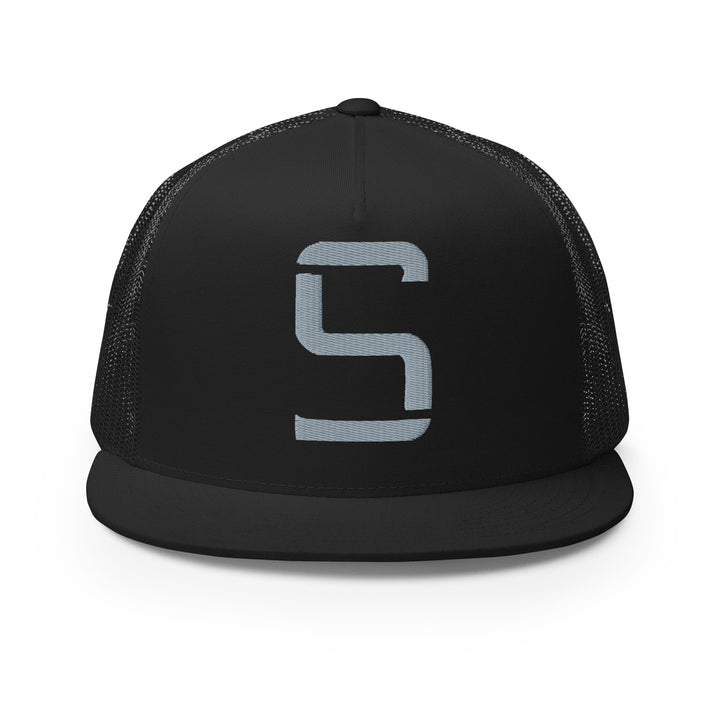 "S" Five Panel Trucker Cap | E Luna Brand CORE | 1 Grey Thread Logo