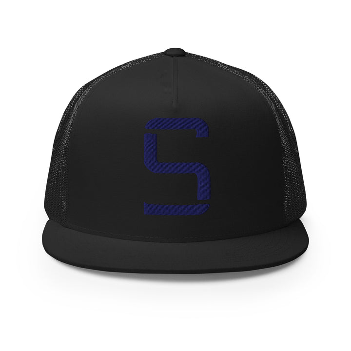 "S" Five Panel Trucker Cap | E Luna Brand CORE | 1 Navy Thread Logo