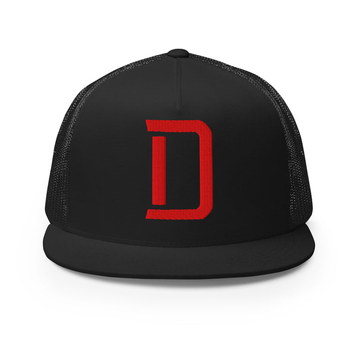 "D" Five Panel Trucker Cap | E Luna Brand CORE | 1 Red Thread Logo
