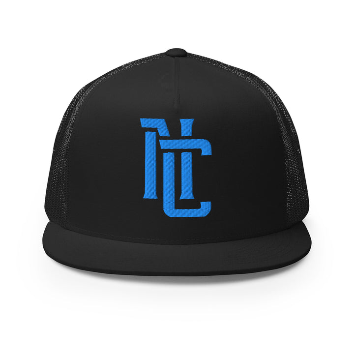 "NC" 2.0 Five Panel Trucker Cap | E Luna Brand CORE | 1 Aqua/Teal Thread Logo
