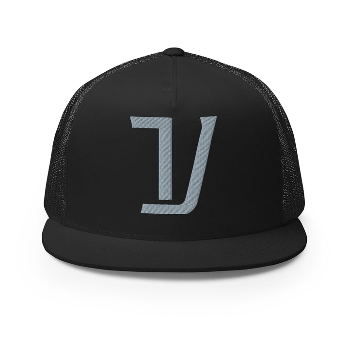"V" Five Panel Trucker Cap | E Luna Brand CORE | 1 Grey Thread Logo