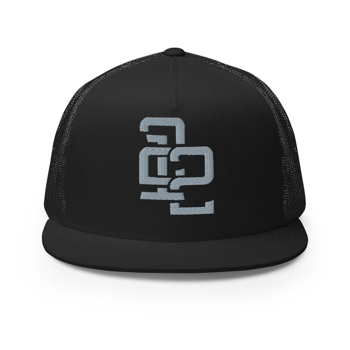 "212" Five Panel Trucker Cap | E Luna Brand CORE | 1 Grey Thread Logo