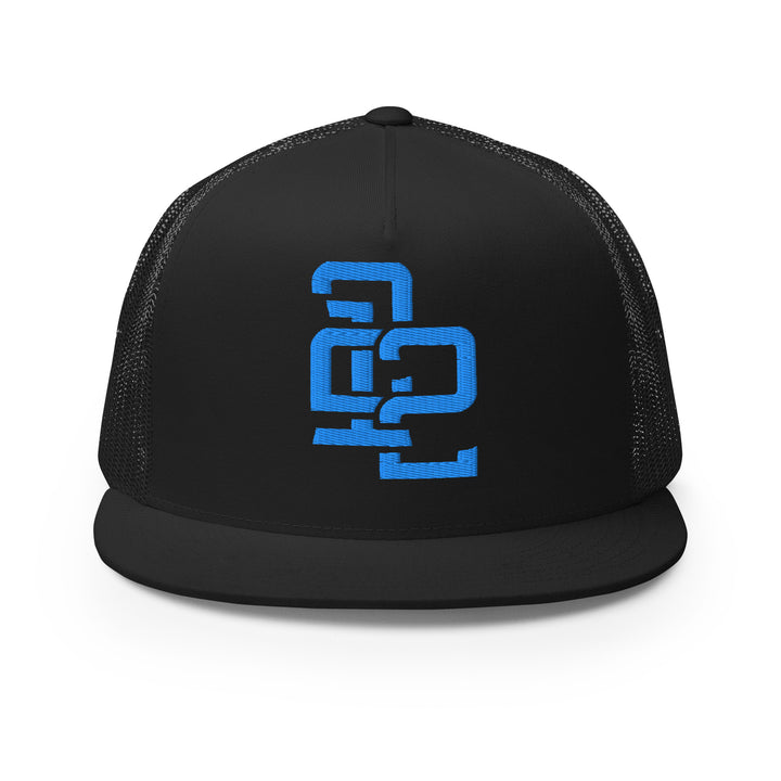 "212" Five Panel Trucker Cap | E Luna Brand CORE | 1 Aqua/Teal Thread Logo