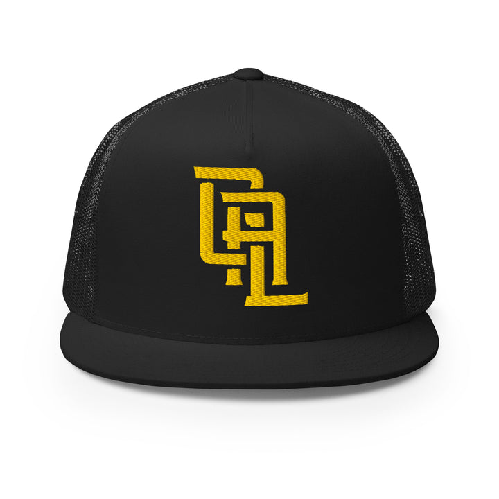 "CAL" Five Panel Trucker Cap | E Luna Brand CORE | 1 Gold Thread Logo