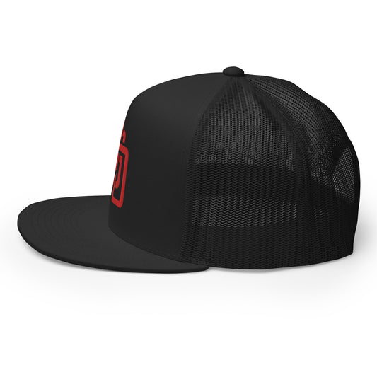 "DGO" Five Panel Trucker Cap | E Luna Brand CLASSIC | 1 Red Thread Logo | 3D Puff Edition