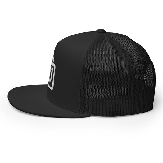 "DGO" Five Panel Trucker Cap | E Luna Brand CLASSIC | 1 White Thread Logo | 3D Puff Edition
