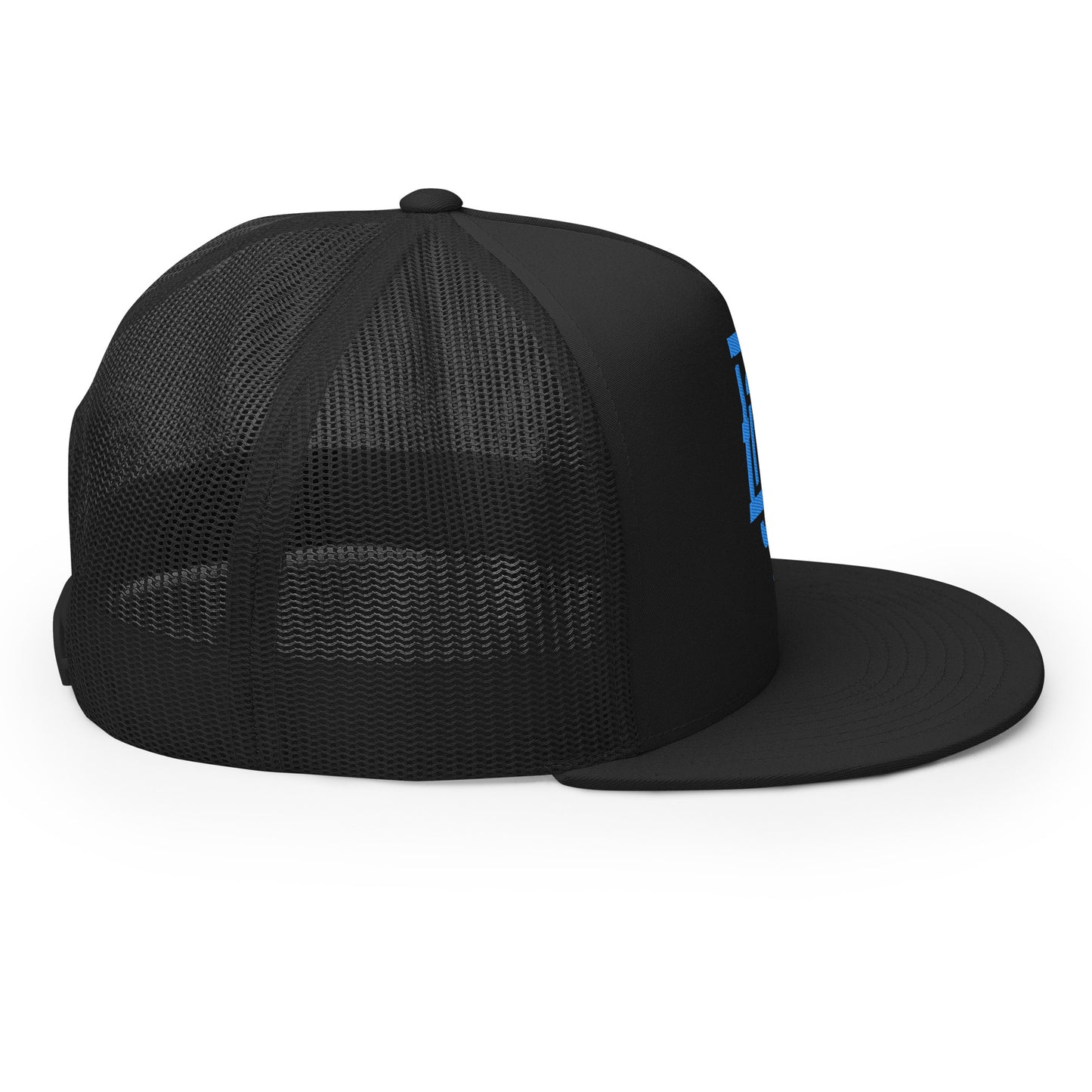 "BOX" Five Panel Trucker Cap | Yupoong 6006 | E Luna Classic Solocrest 1 Royal Thread Logo