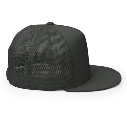 "DGO" Five Panel Trucker Cap | Yupoong 6006 | E Luna CLASSIC Solocrest 1 Navy Thread Logo