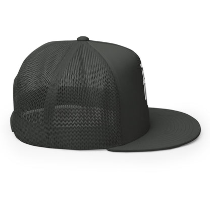"ANG" Five Panel Trucker Cap | Yupoong 6006 | E Luna CLASSIC Solocrest 1 White Thread Front Logo
