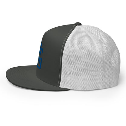 "ANG" Five Panel Trucker Cap | Yupoong 6006 | E Luna CLASSIC Solocrest 1 Royal Thread Front Logo