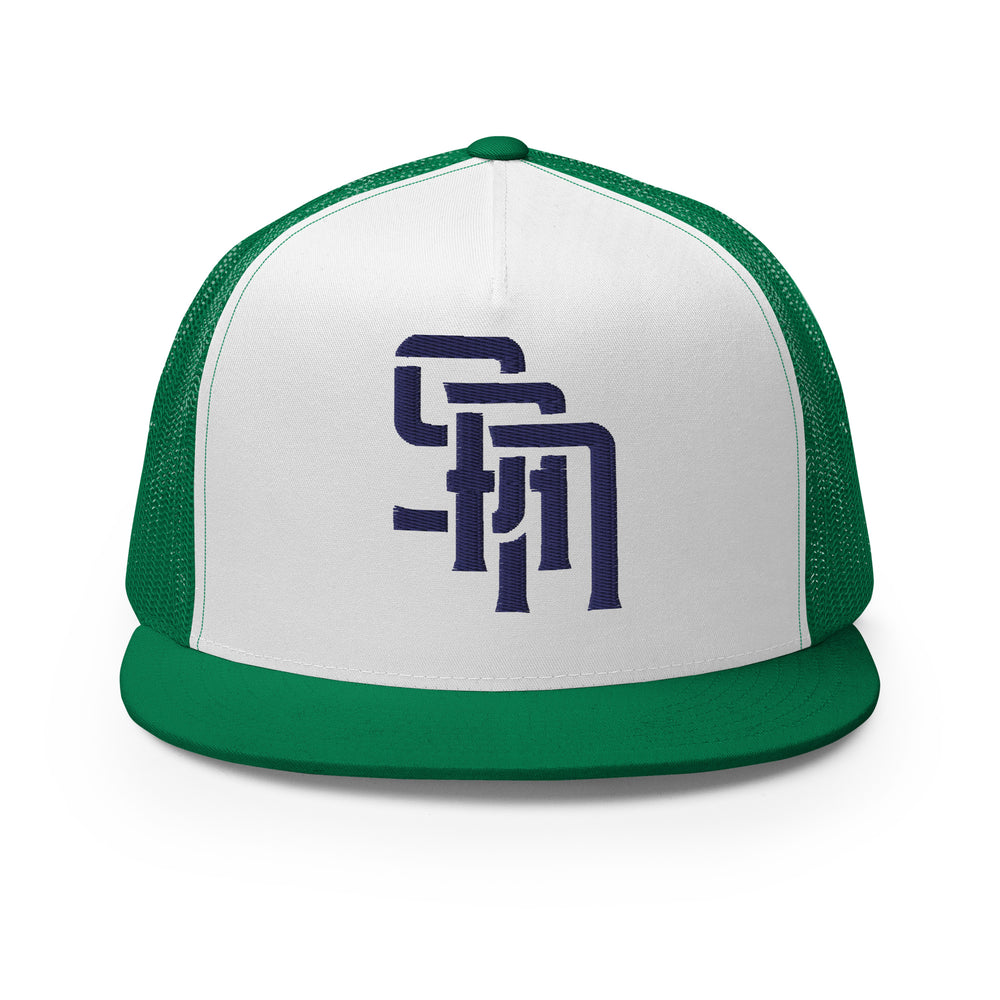 "SAN" Five Panel Trucker Cap | E Luna Brand CORE | 1 Navy Thread Logo