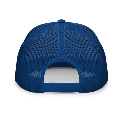 "DGO" Five Panel Trucker Cap | Yupoong 6006 | E Luna CLASSIC Solocrest 1 Old Gold Thread Logo