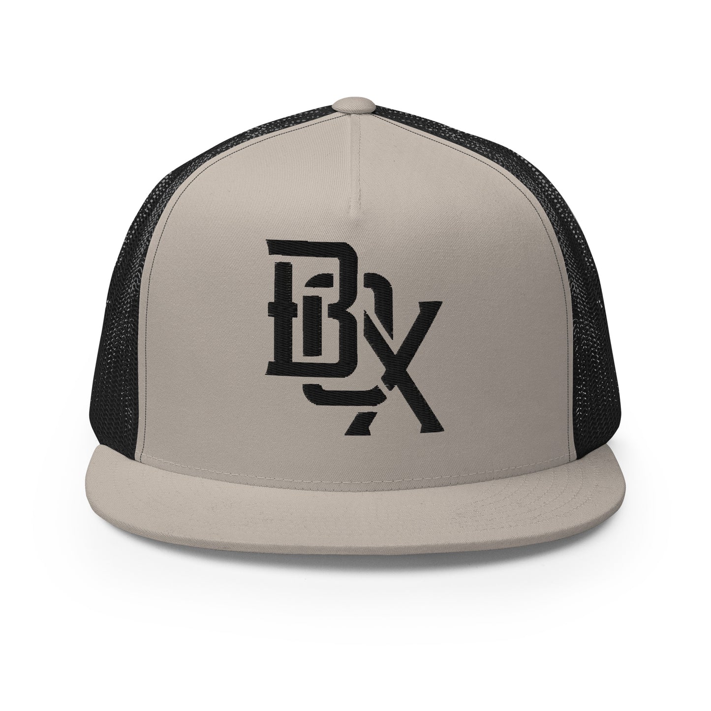 "BOX" Five Panel Trucker Cap | Yupoong 6006 | E Luna CLASSIC Solocrest 1 Black Thread Front Logo