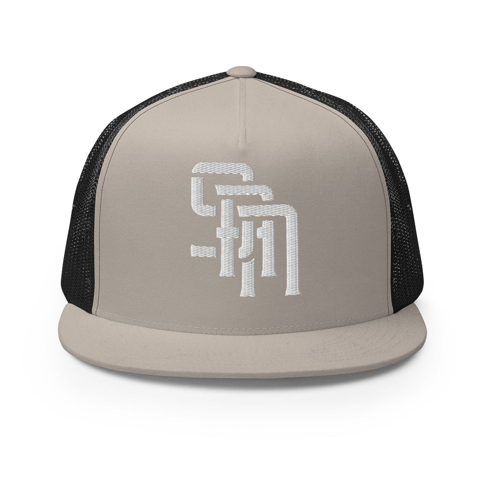 "SAN" Five Panel Trucker Cap | E Luna Brand CORE | 1 White Thread Logo