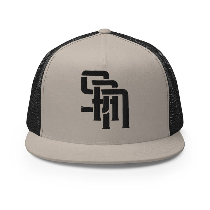 "SAN" Five Panel Trucker Cap | E Luna Brand CLASSIC | 1 Black Thread Logo | 3D Puff Edition