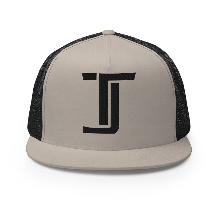 "TJ" Five Panel Trucker Cap | E Luna Brand CLASSIC | 1 Black Thread Logo | 3D Puff Edition