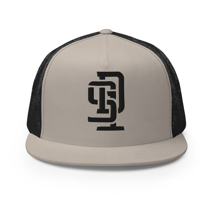 "SD1" Five Panel Trucker Cap | E Luna Brand CLASSIC | 1 Black Thread Logo | 3D Puff Edition