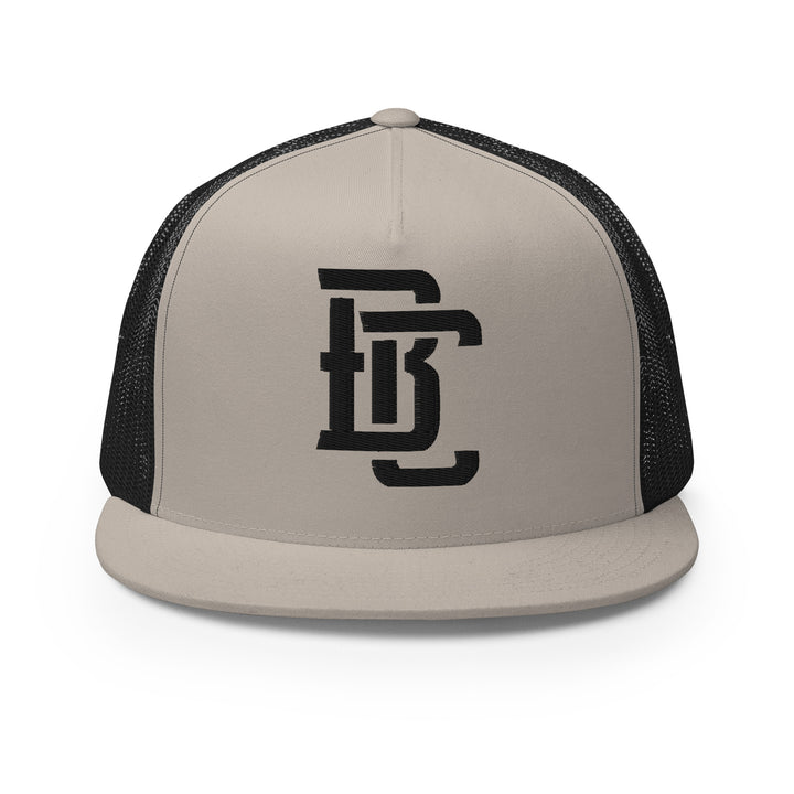 "BC" Five Panel Trucker Cap | E Luna Brand CLASSIC | 1 Black Thread Logo | 3D Puff Edition